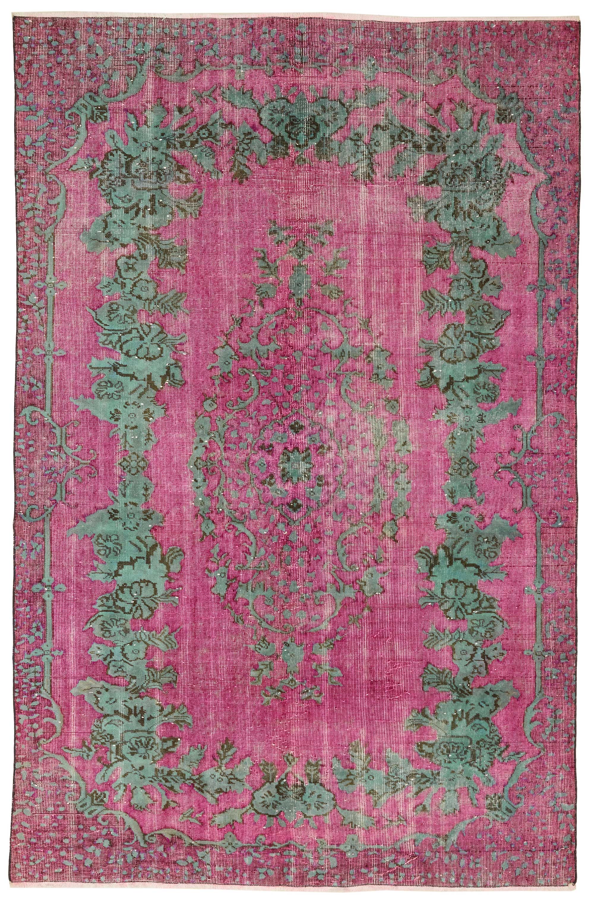 6x9 Vintage Hand-Carved Turkish Rug - 46930