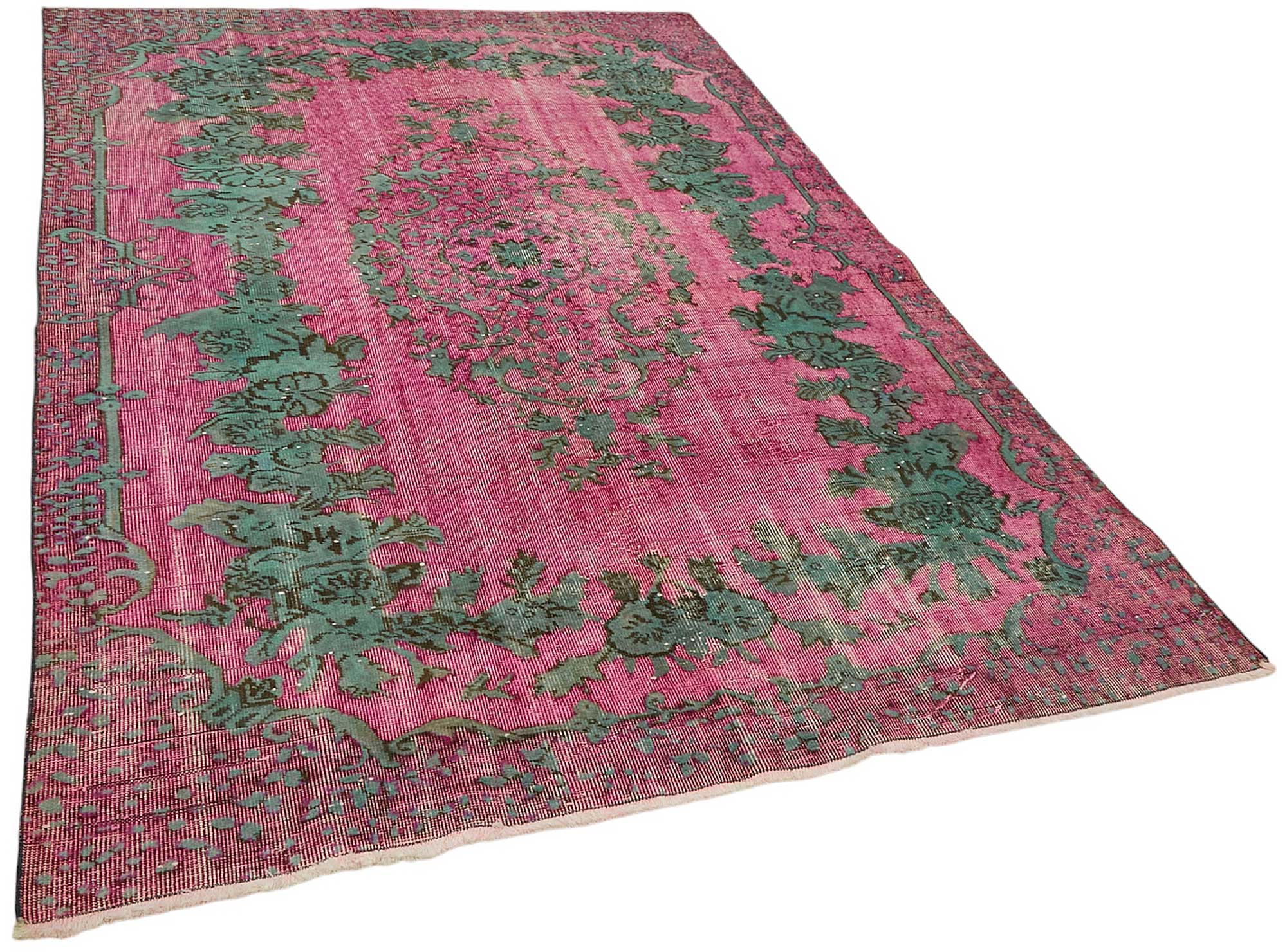 6x9 Vintage Hand-Carved Turkish Rug - 46930