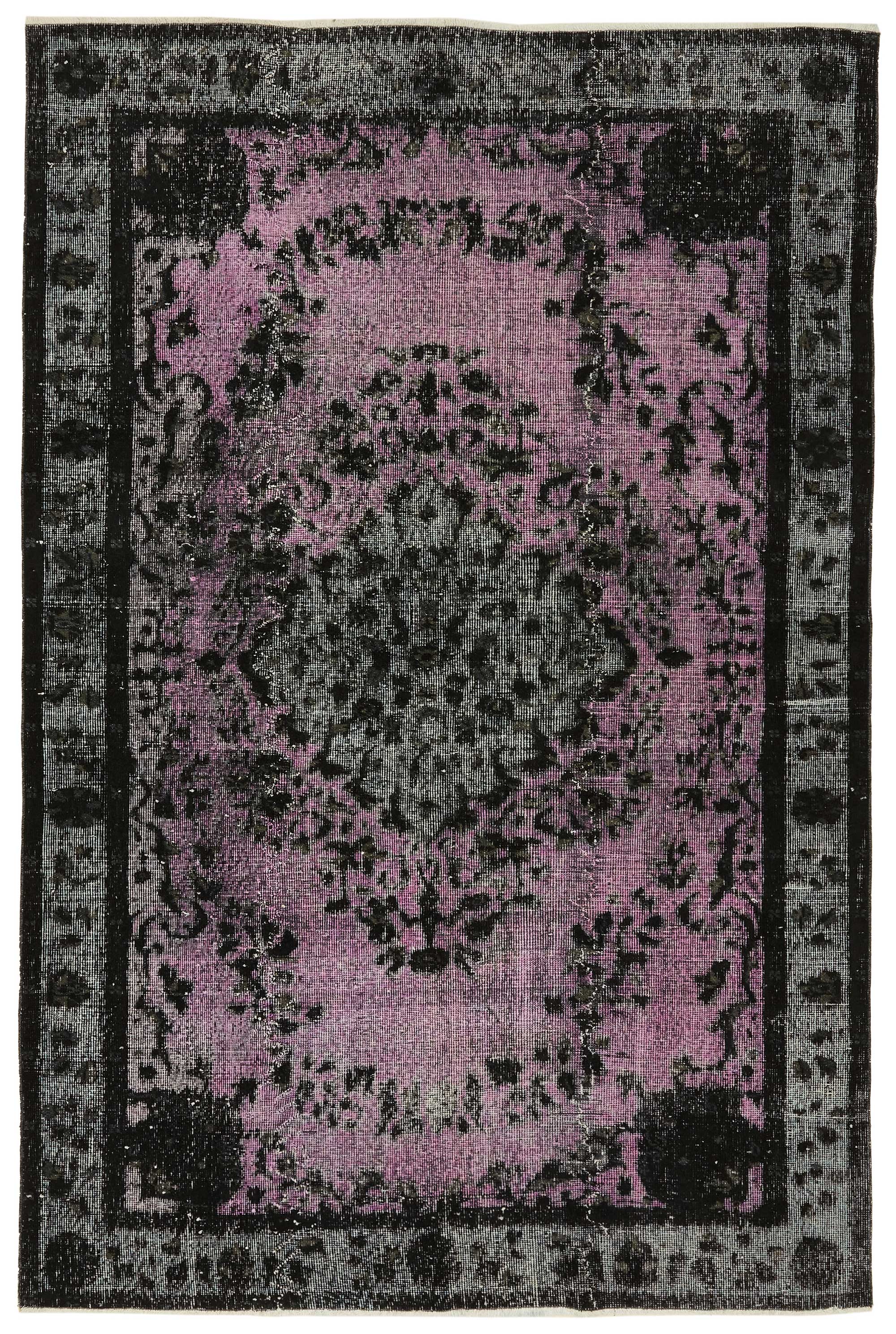6x9 Vintage Hand-Carved Turkish Rug - 46931