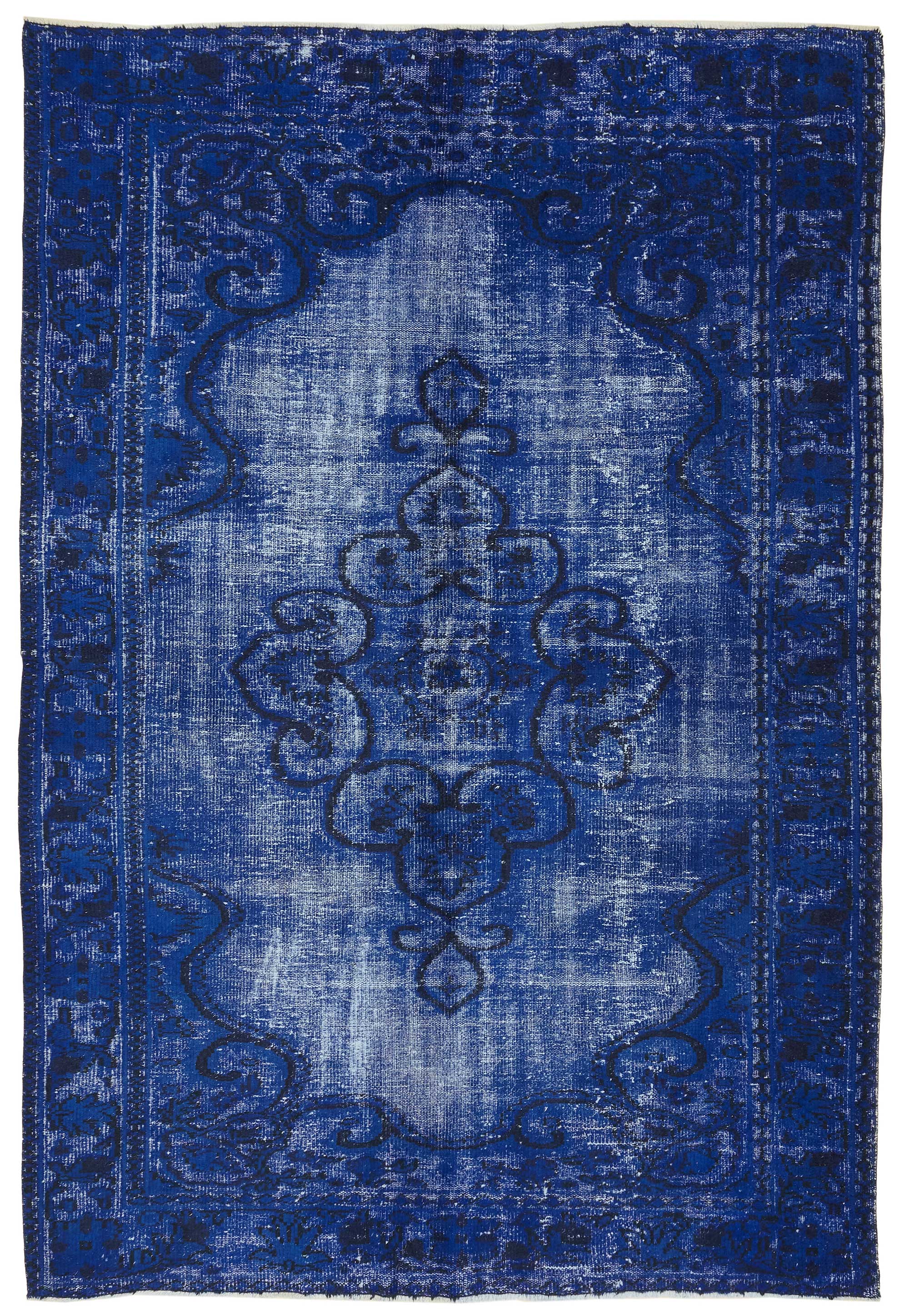 6x9 Vintage Hand-Carved Turkish Rug - 46932