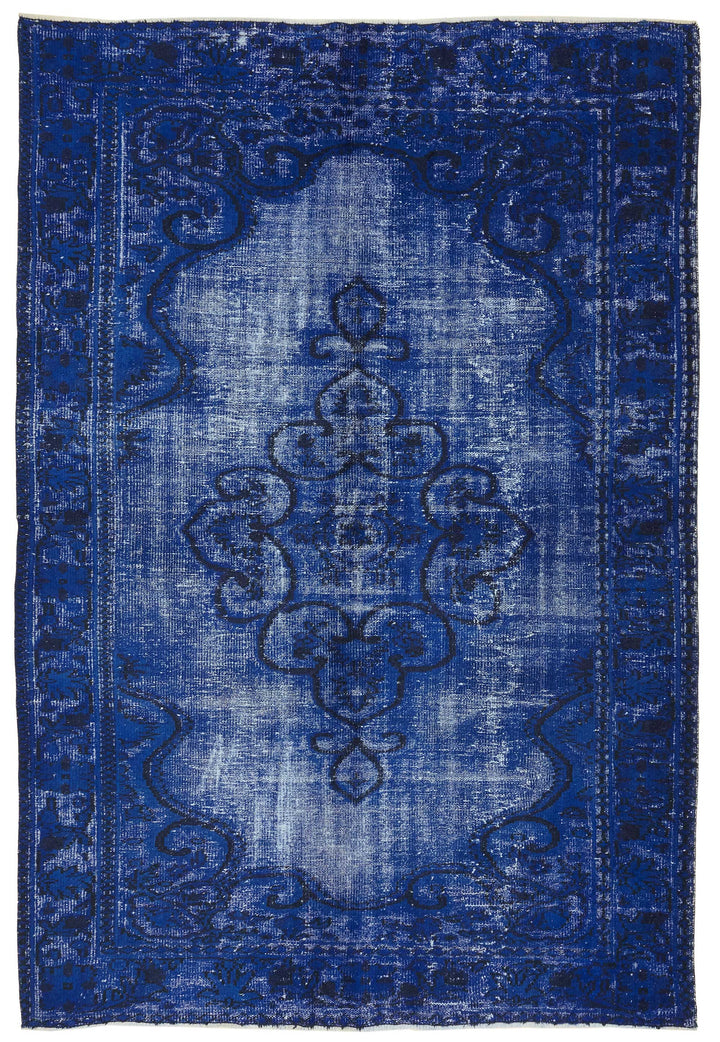 6x9 Vintage Hand-Carved Turkish Rug - 46932