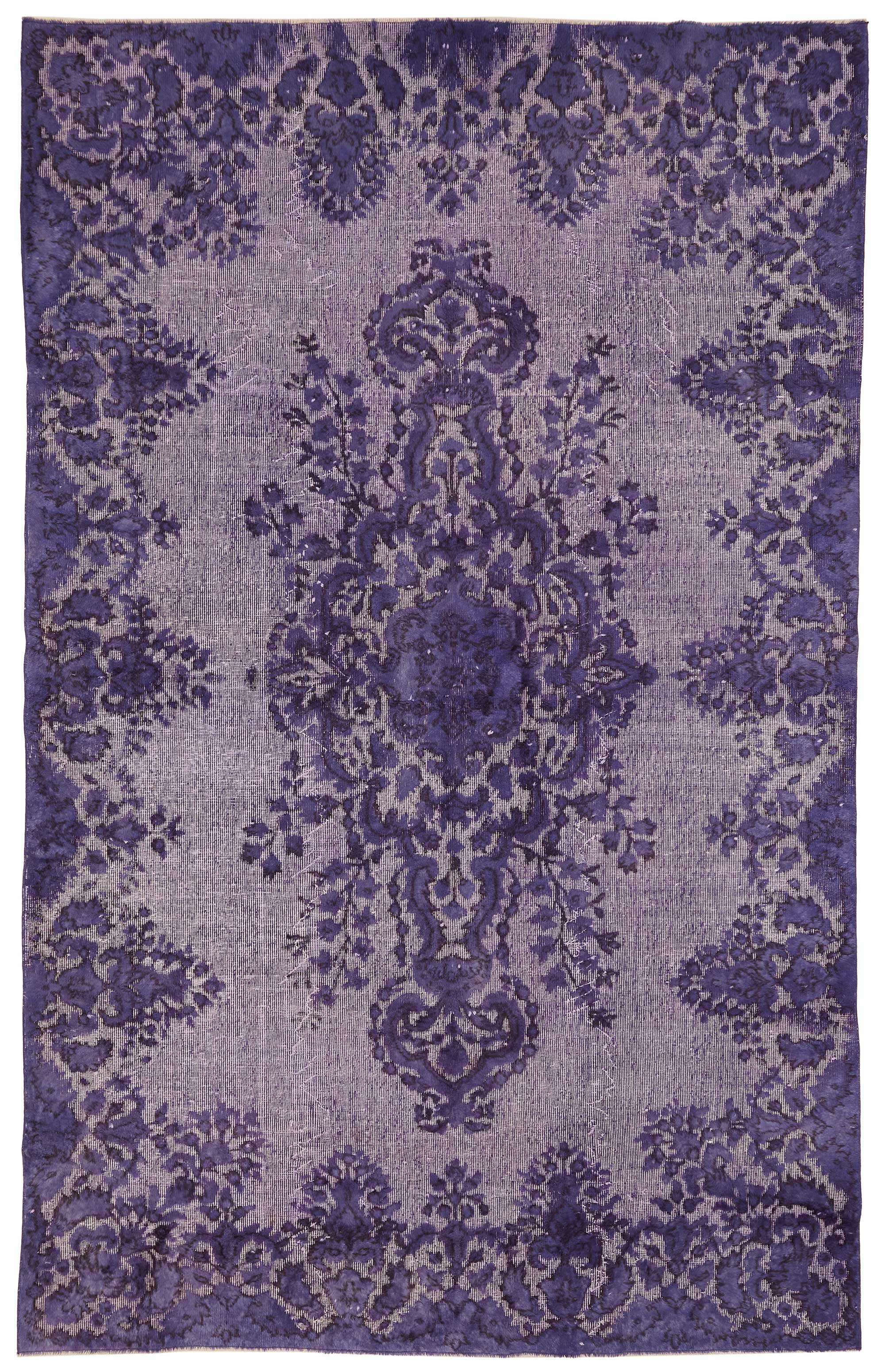 7x11 Vintage Hand-Carved Turkish Rug - 46937