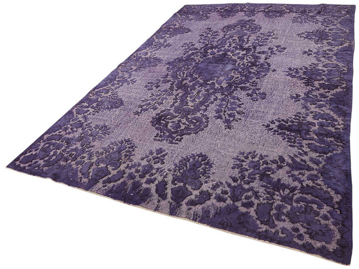 7x11 Vintage Hand-Carved Turkish Rug - 46937