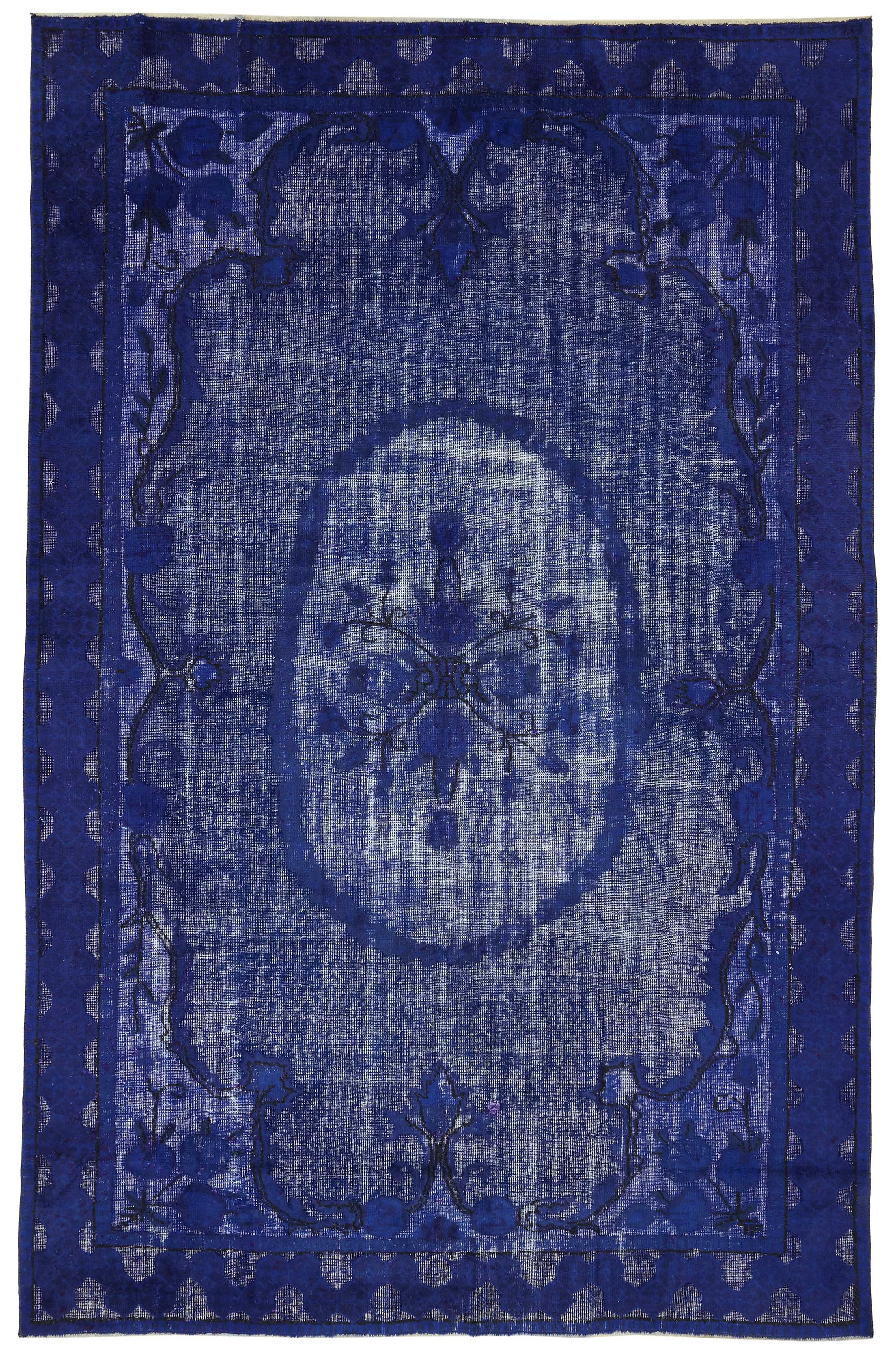 7x11 Vintage Hand-Carved Turkish Rug - 46940