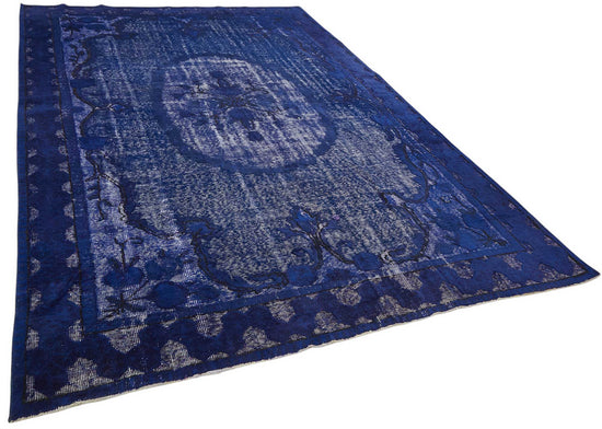 7x11 Vintage Hand-Carved Turkish Rug - 46940