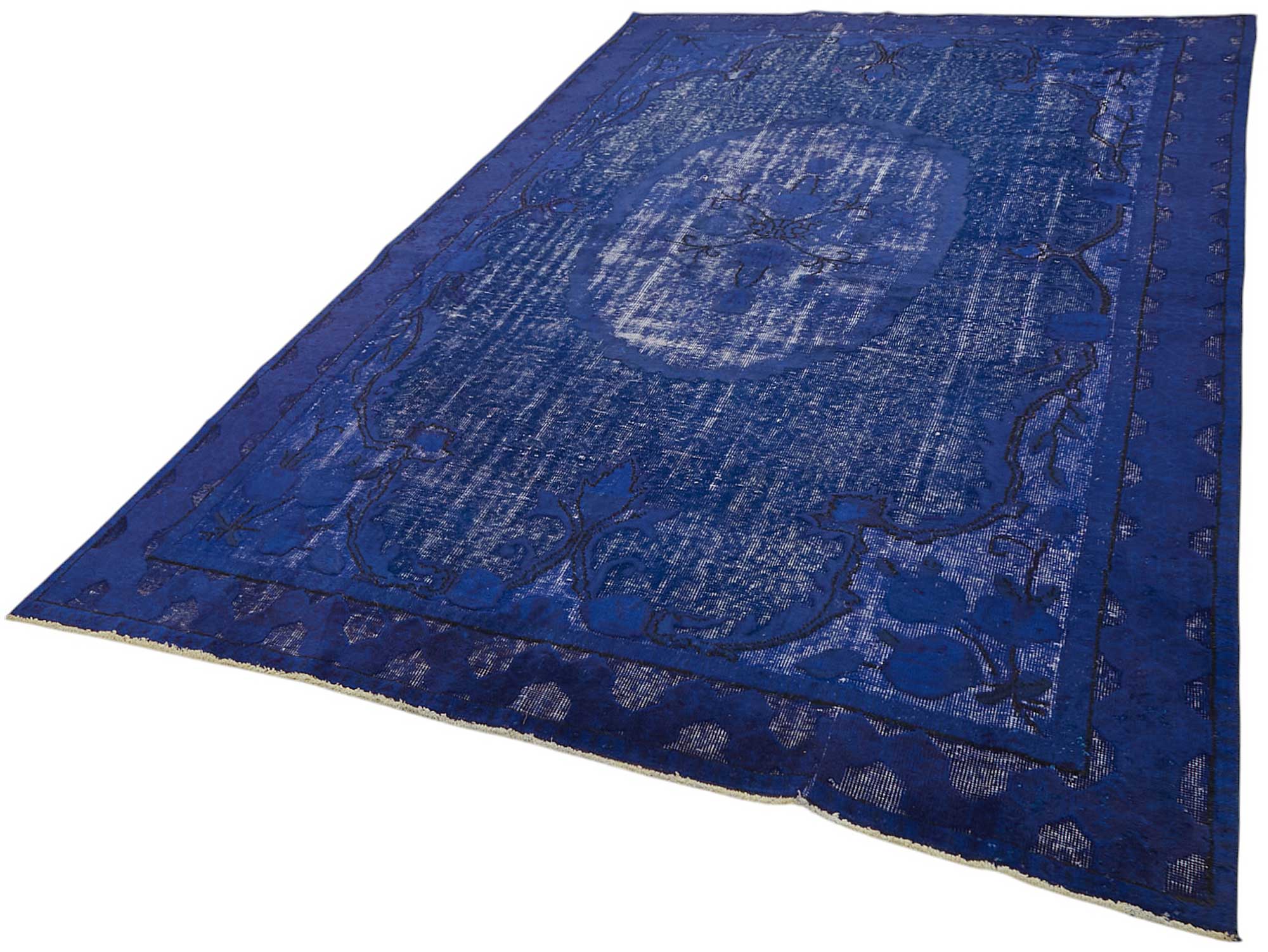 7x11 Vintage Hand-Carved Turkish Rug - 46940