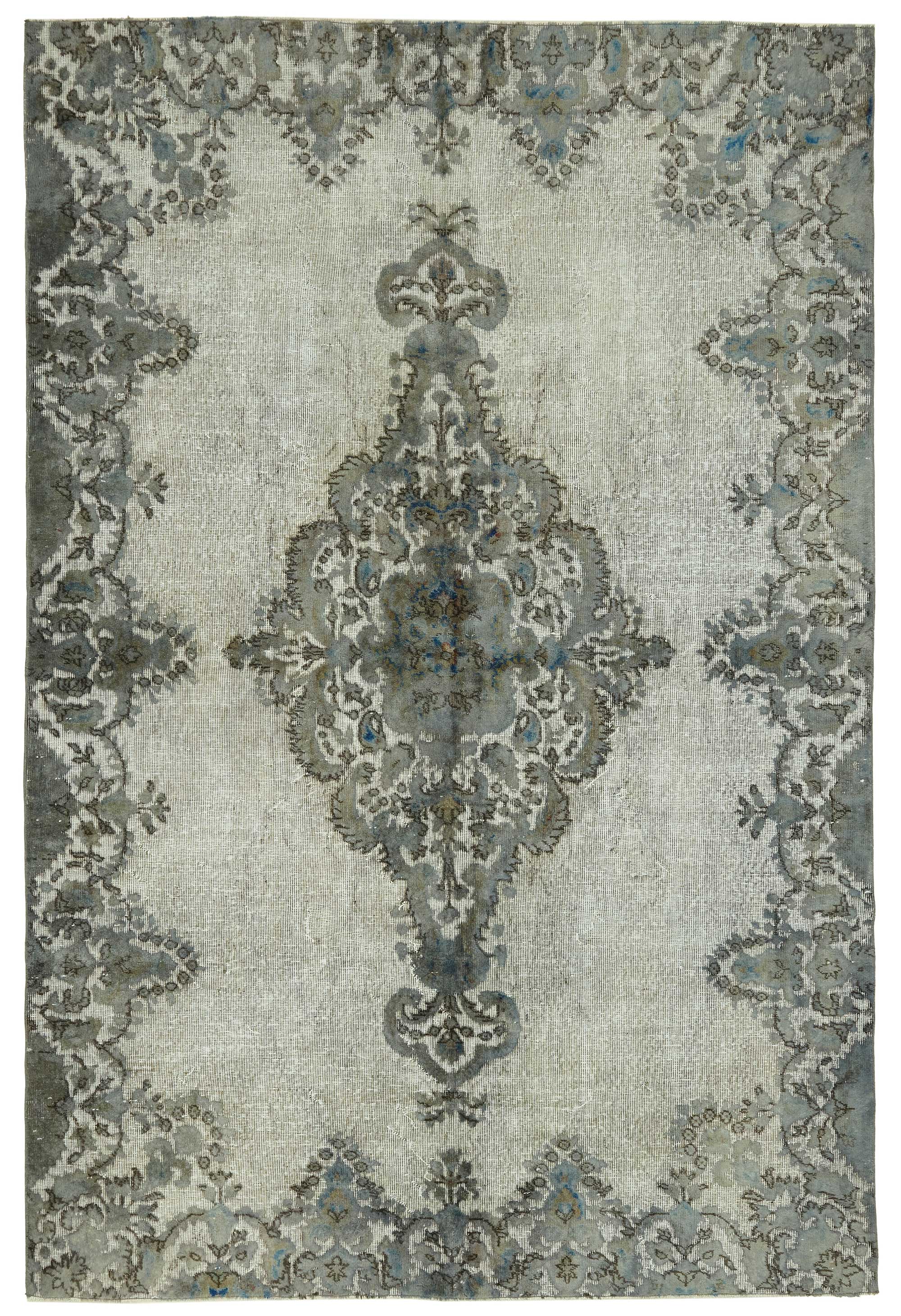 7x10 Vintage Hand-Carved Turkish Rug - 46943