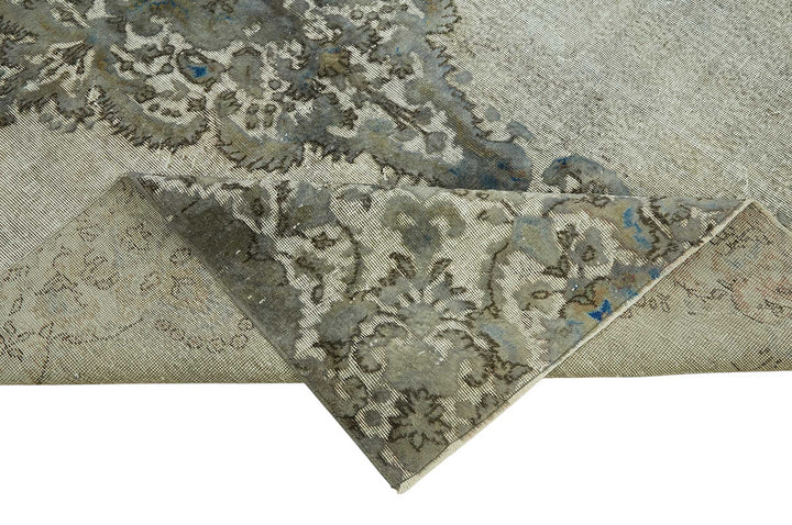 7x10 Vintage Hand-Carved Turkish Rug - 46943