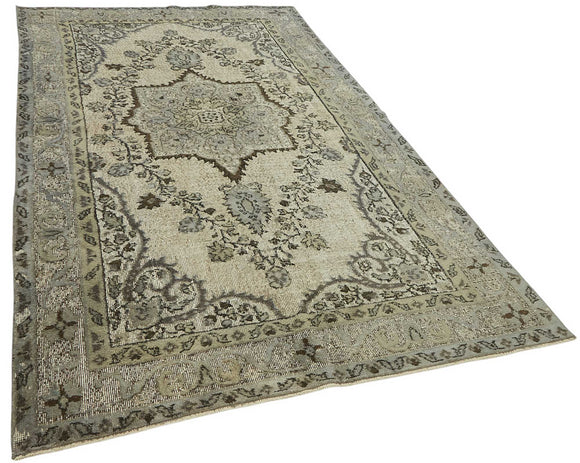 5x10 Vintage Hand-Carved Turkish Rug - 46944