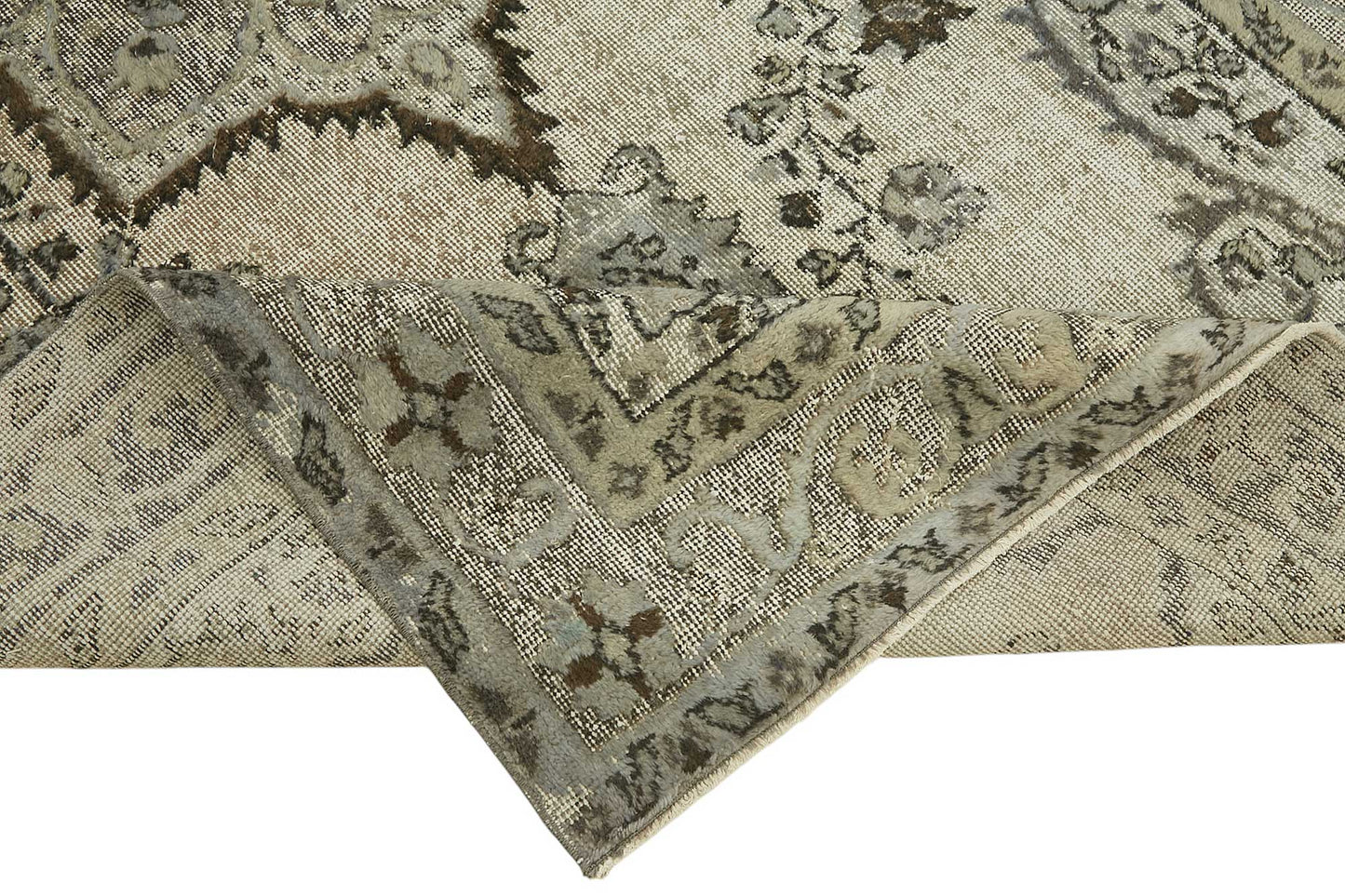 5x10 Vintage Hand-Carved Turkish Rug - 46944