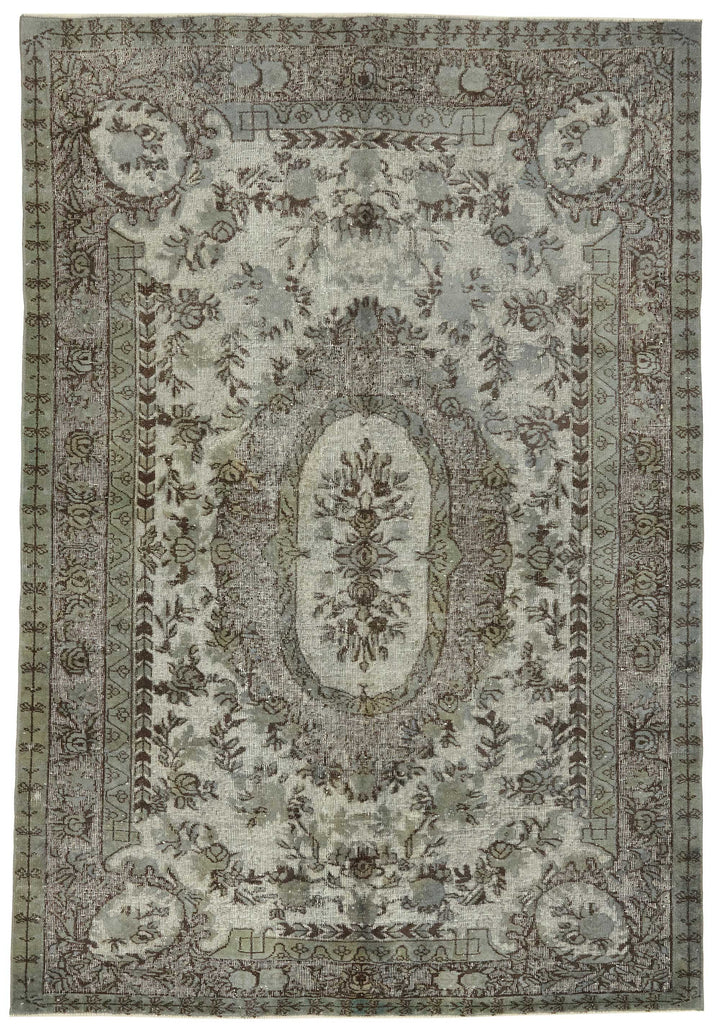 6x9 Vintage Hand-Carved Turkish Rug - 46945