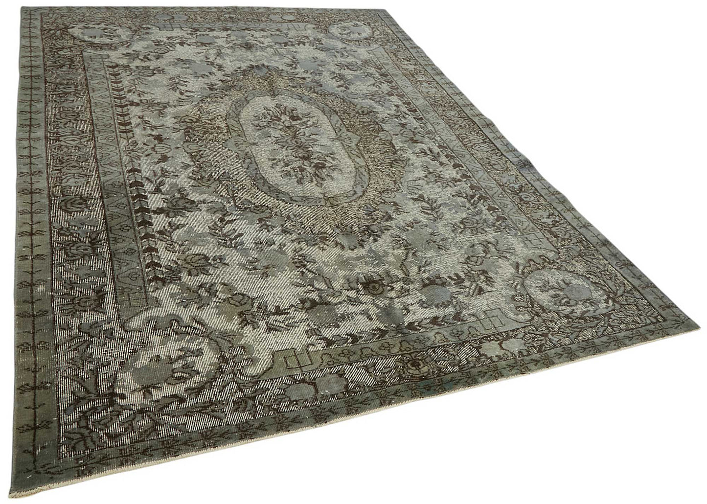 6x9 Vintage Hand-Carved Turkish Rug - 46945