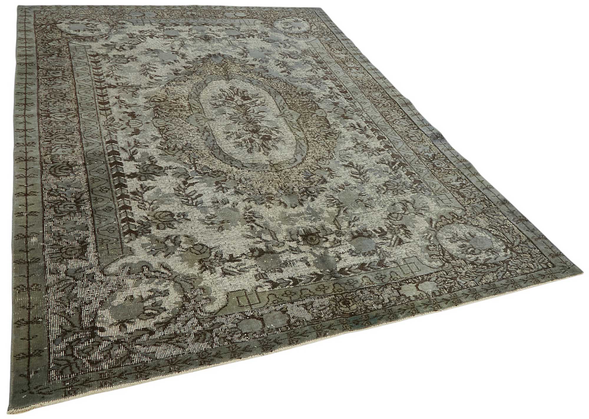 6x9 Vintage Hand-Carved Turkish Rug - 46945
