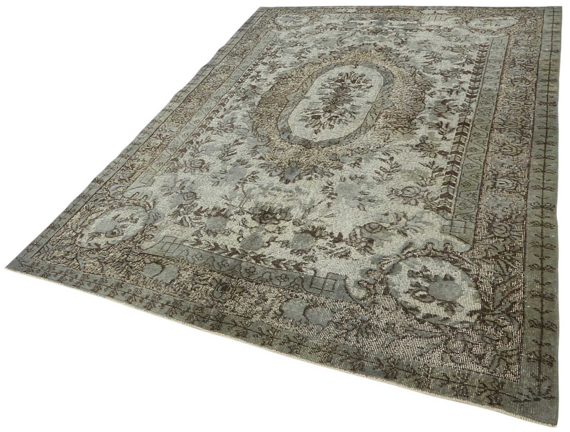 6x9 Vintage Hand-Carved Turkish Rug - 46945