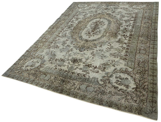 6x9 Vintage Hand-Carved Turkish Rug - 46945