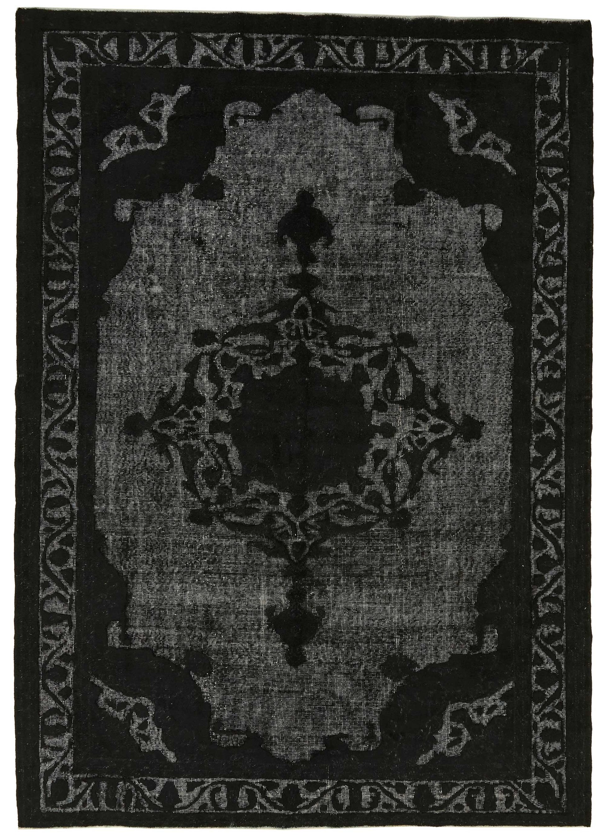 7x10 Vintage Hand-Carved Turkish Rug - 46946