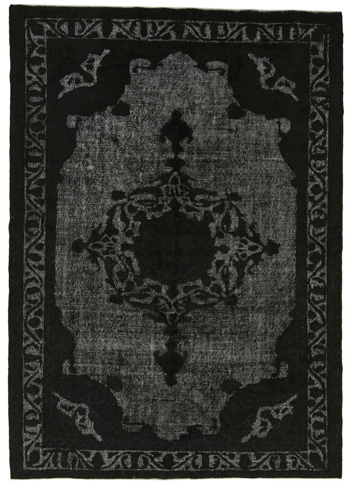 7x10 Vintage Hand-Carved Turkish Rug - 46946