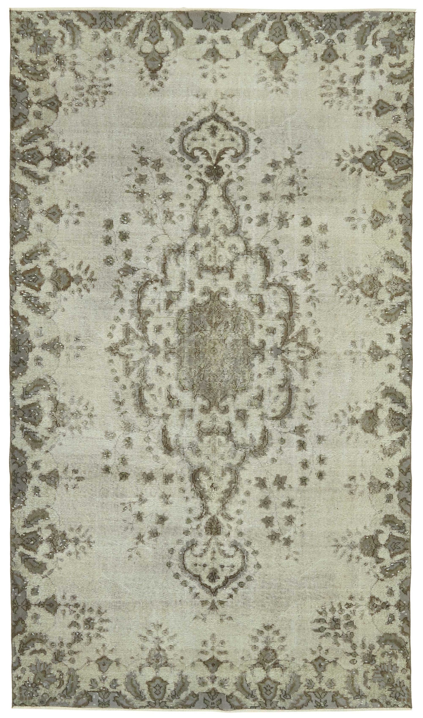 6x10 Vintage Hand-Carved Turkish Rug - 46949