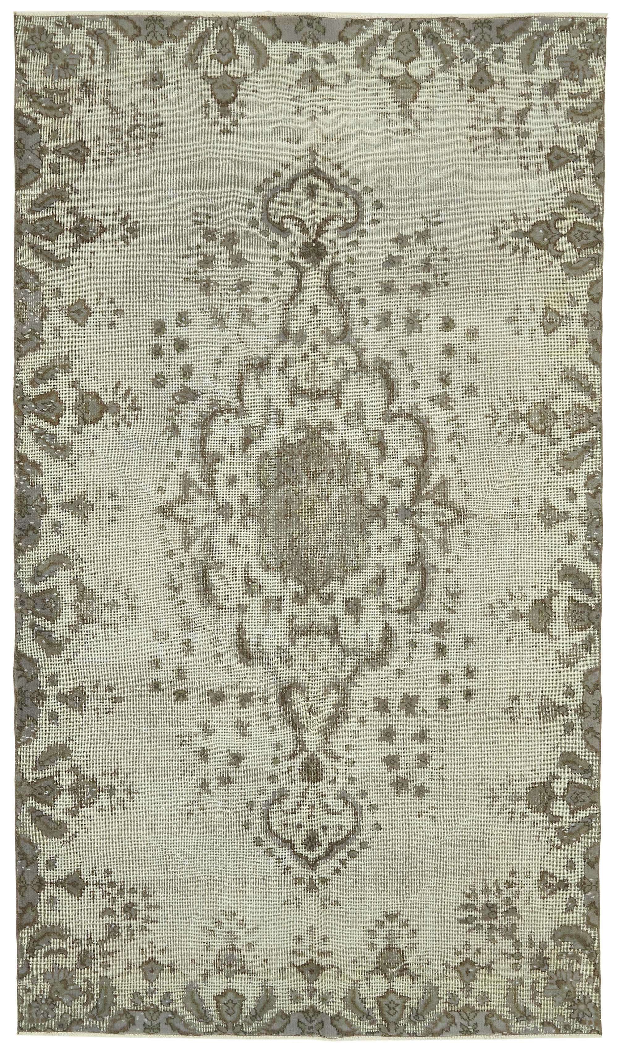 6x10 Vintage Hand-Carved Turkish Rug - 46949