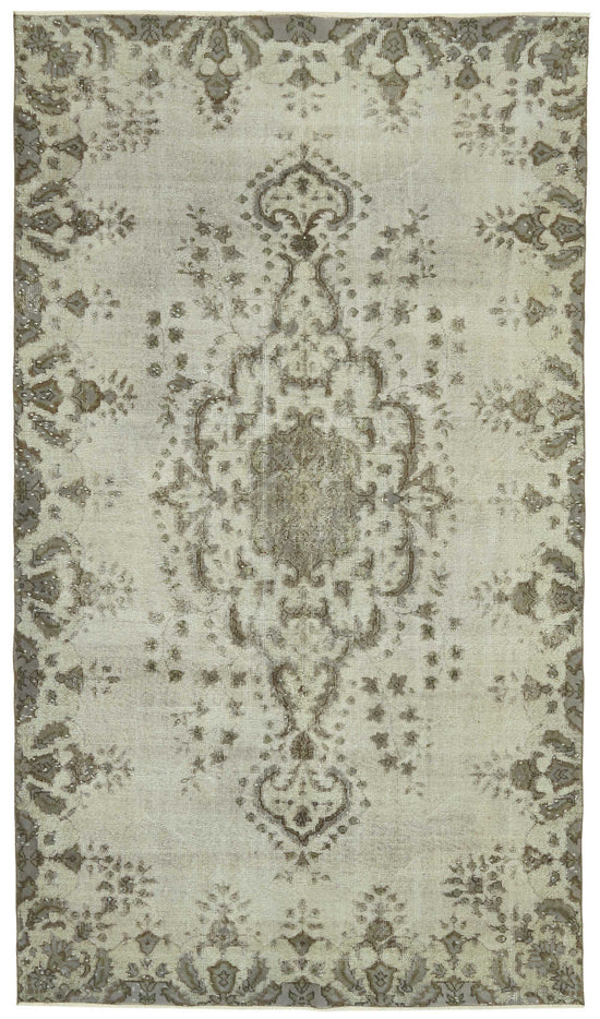 6x10 Vintage Hand-Carved Turkish Rug - 46949