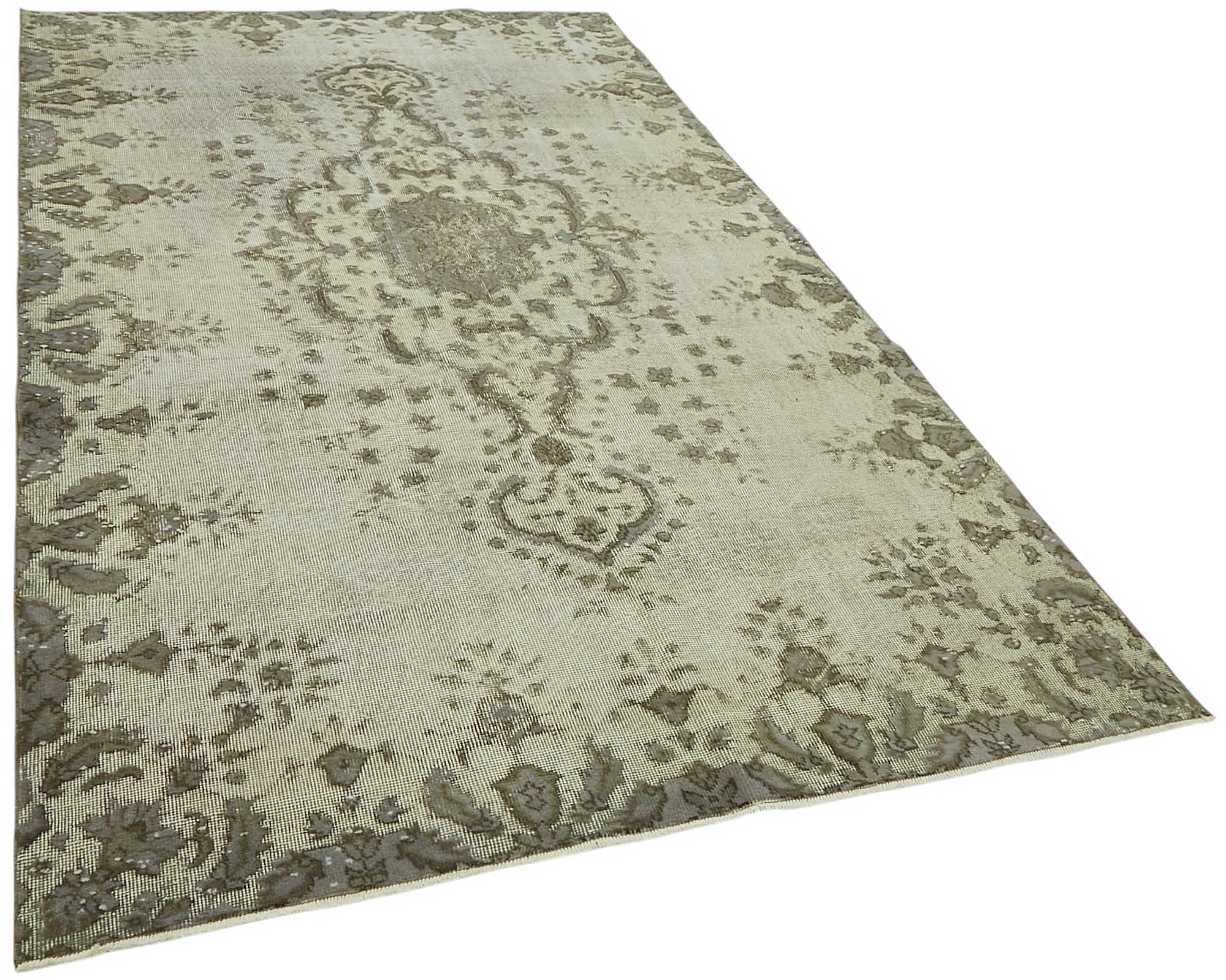 6x10 Vintage Hand-Carved Turkish Rug - 46949