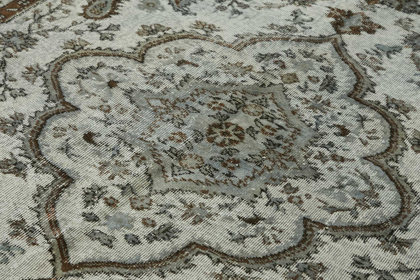 7x10 Vintage Hand-Carved Turkish Rug - 46950