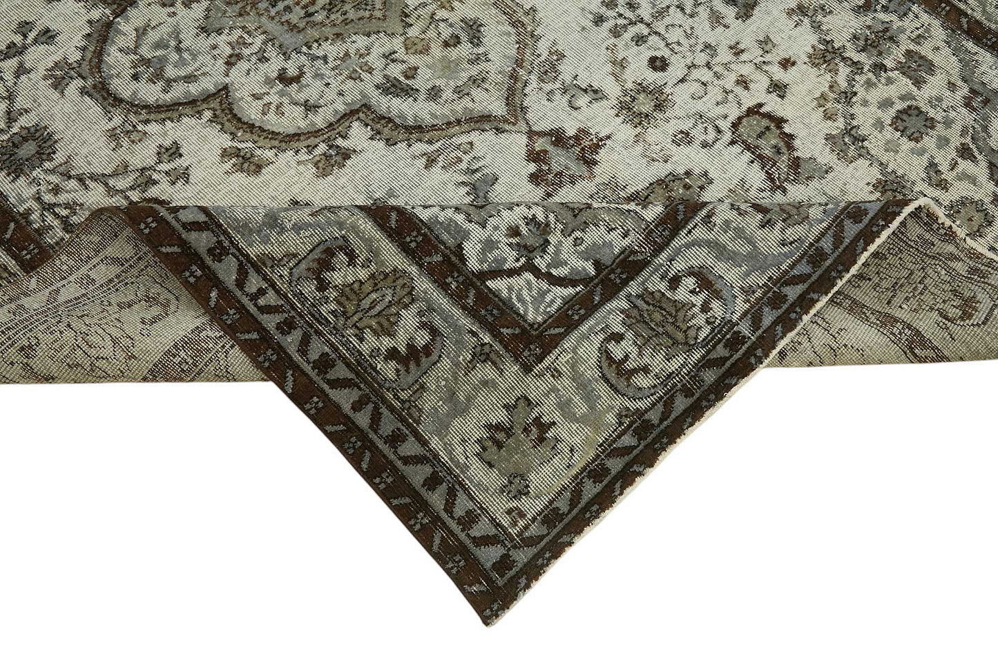 7x10 Vintage Hand-Carved Turkish Rug - 46950