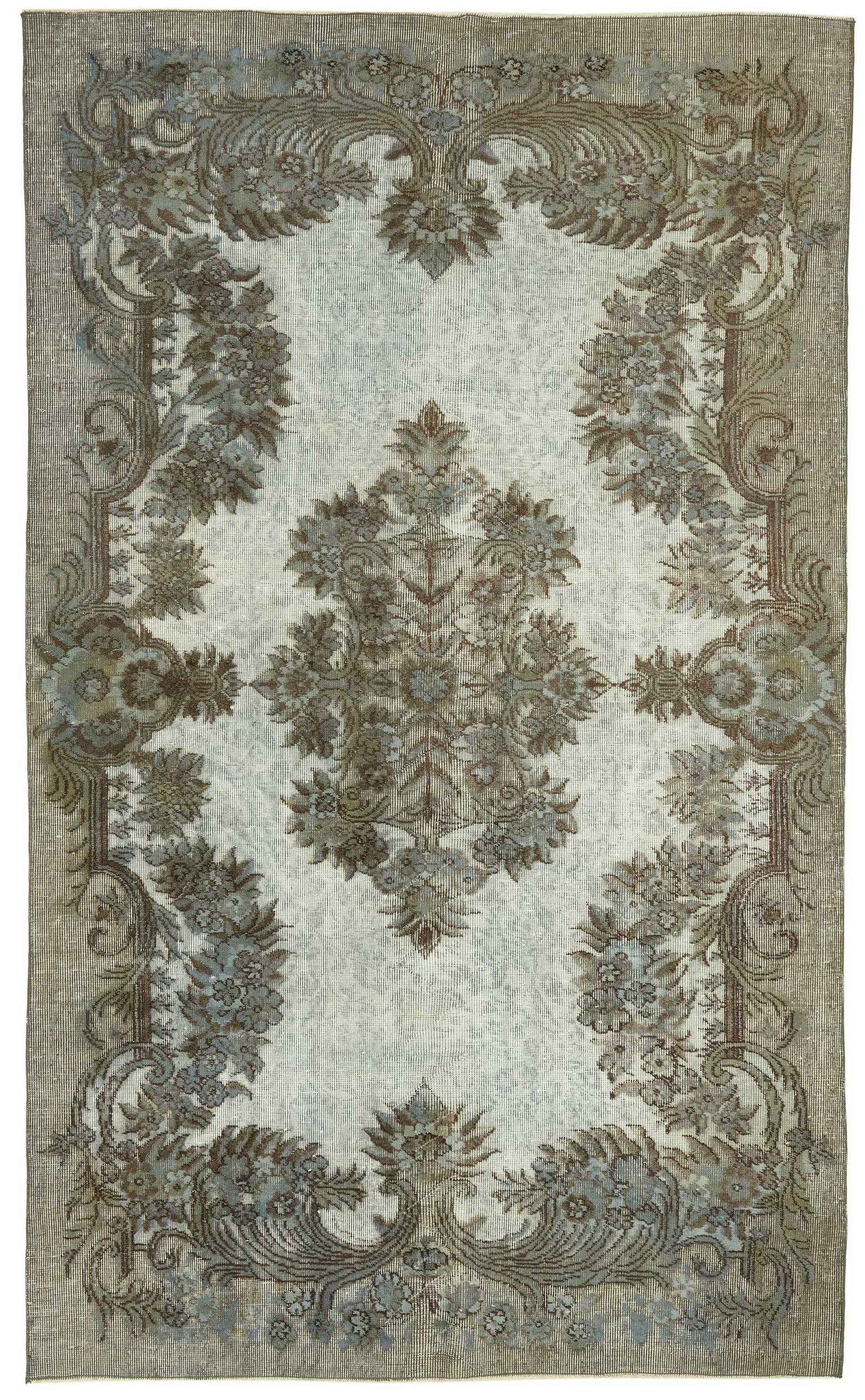 5x9 Vintage Hand-Carved Turkish Rug - 46951