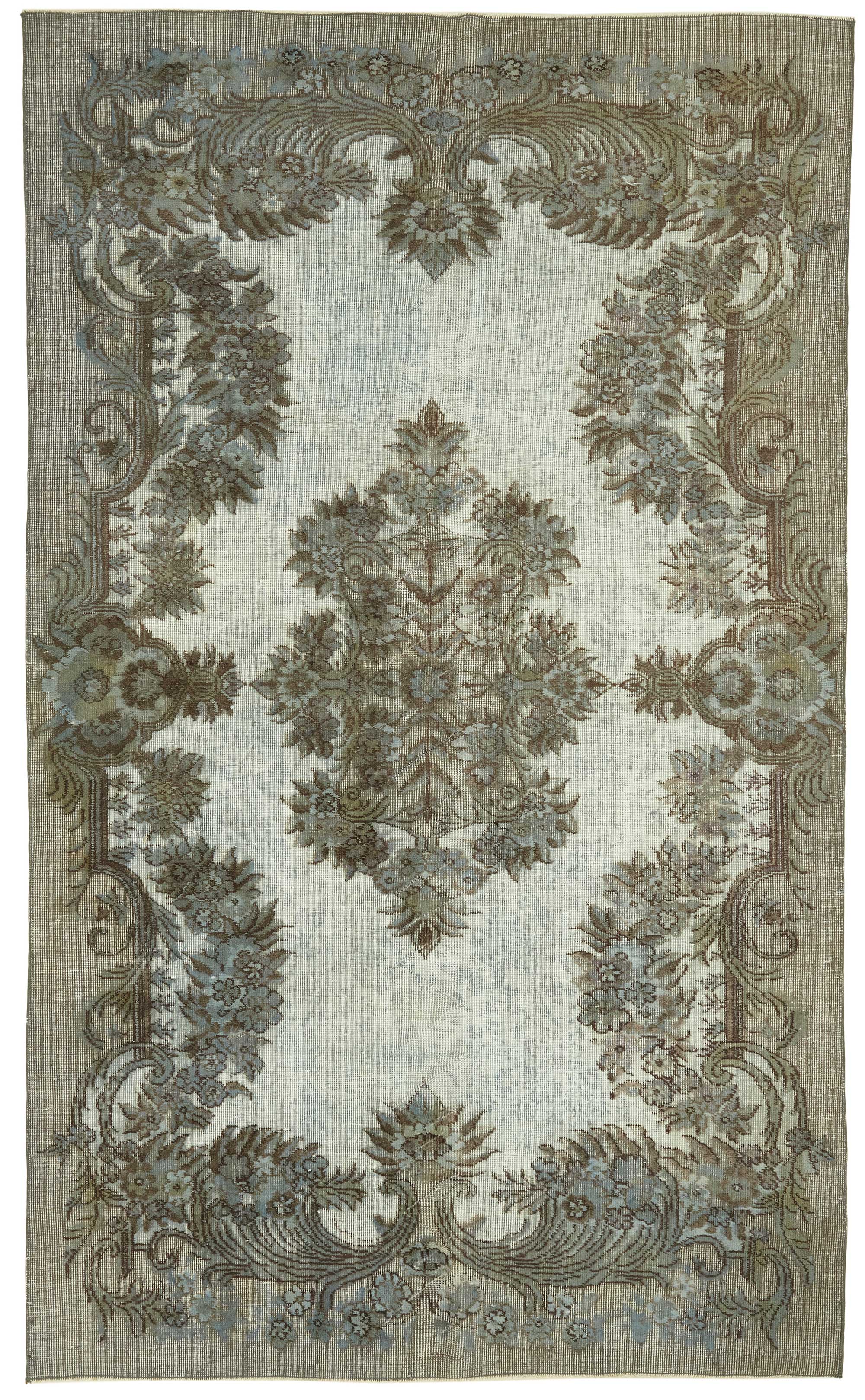 5x9 Vintage Hand-Carved Turkish Rug - 46951