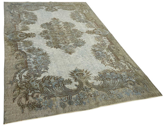 5x9 Vintage Hand-Carved Turkish Rug - 46951