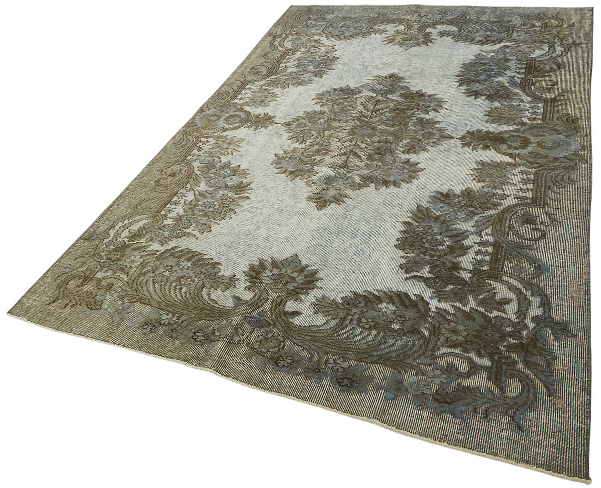 5x9 Vintage Hand-Carved Turkish Rug - 46951