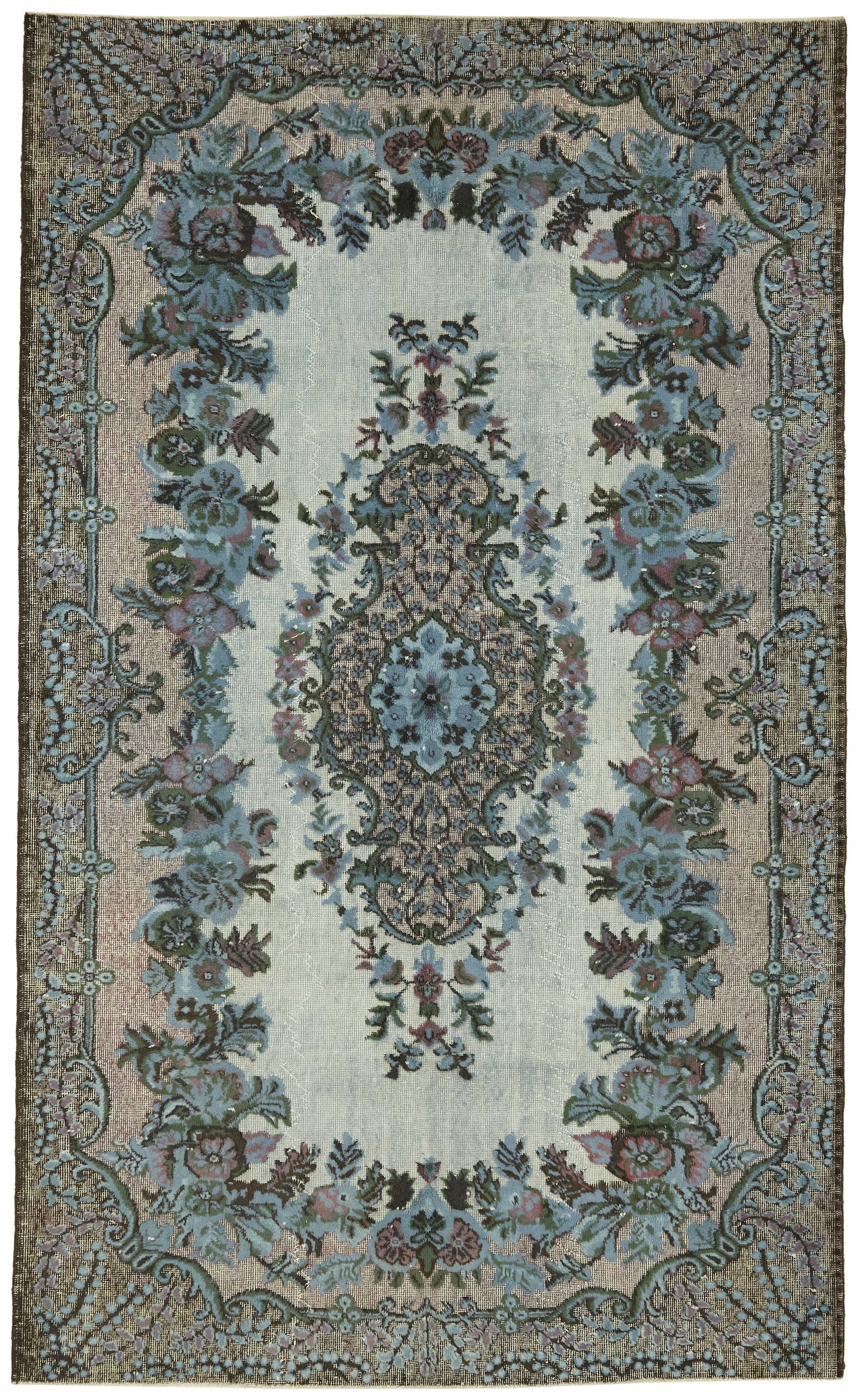 6x10 Vintage Hand-Carved Turkish Rug - 46952