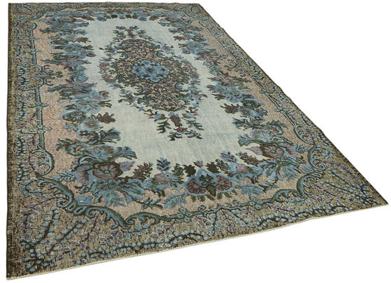 6x10 Vintage Hand-Carved Turkish Rug - 46952