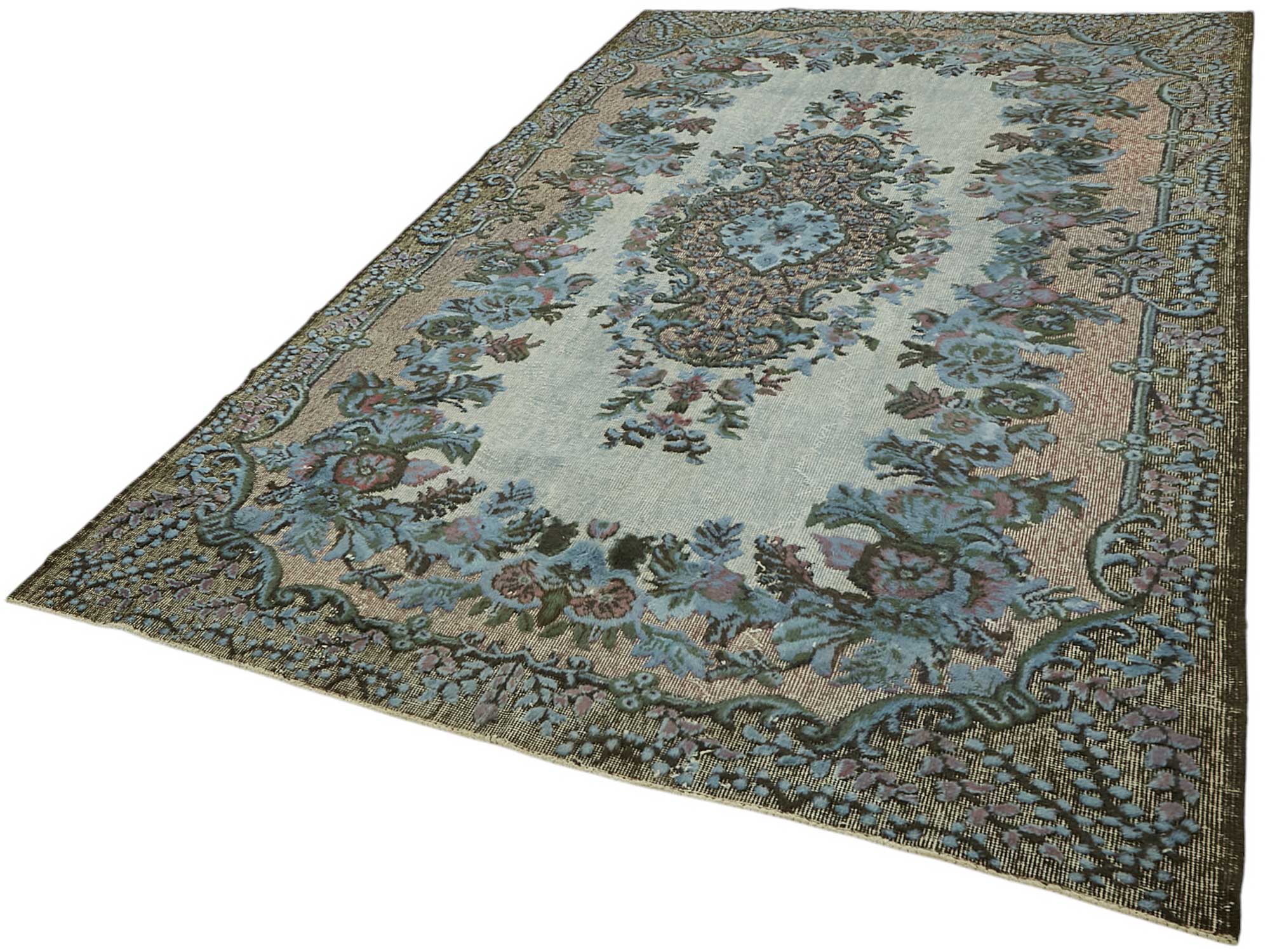 6x10 Vintage Hand-Carved Turkish Rug - 46952
