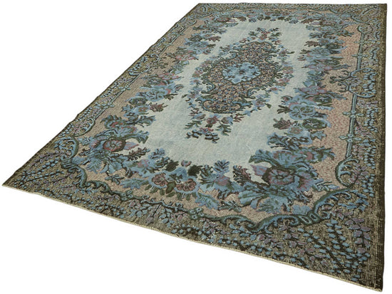 6x10 Vintage Hand-Carved Turkish Rug - 46952