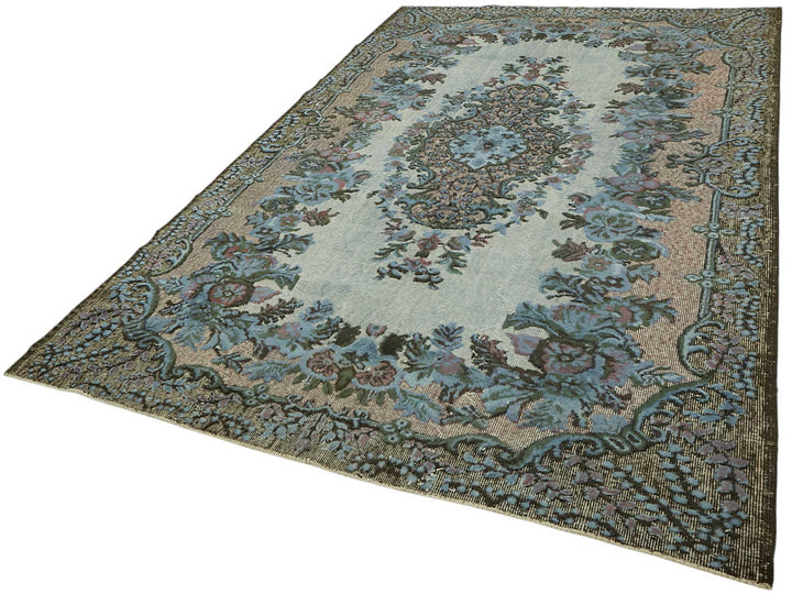 6x10 Vintage Hand-Carved Turkish Rug - 46952