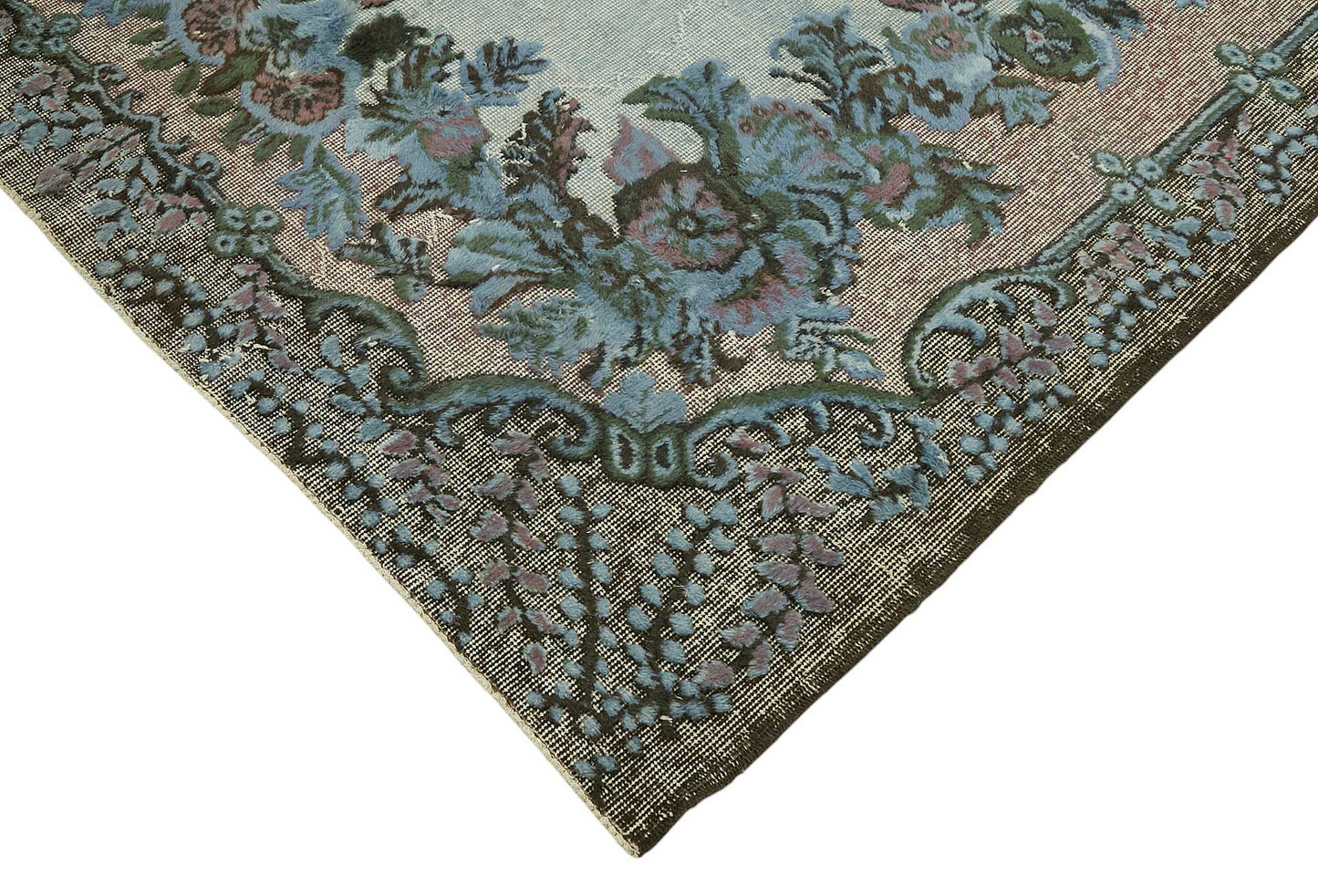 6x10 Vintage Hand-Carved Turkish Rug - 46952