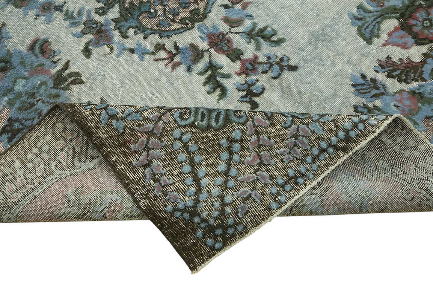 6x10 Vintage Hand-Carved Turkish Rug - 46952