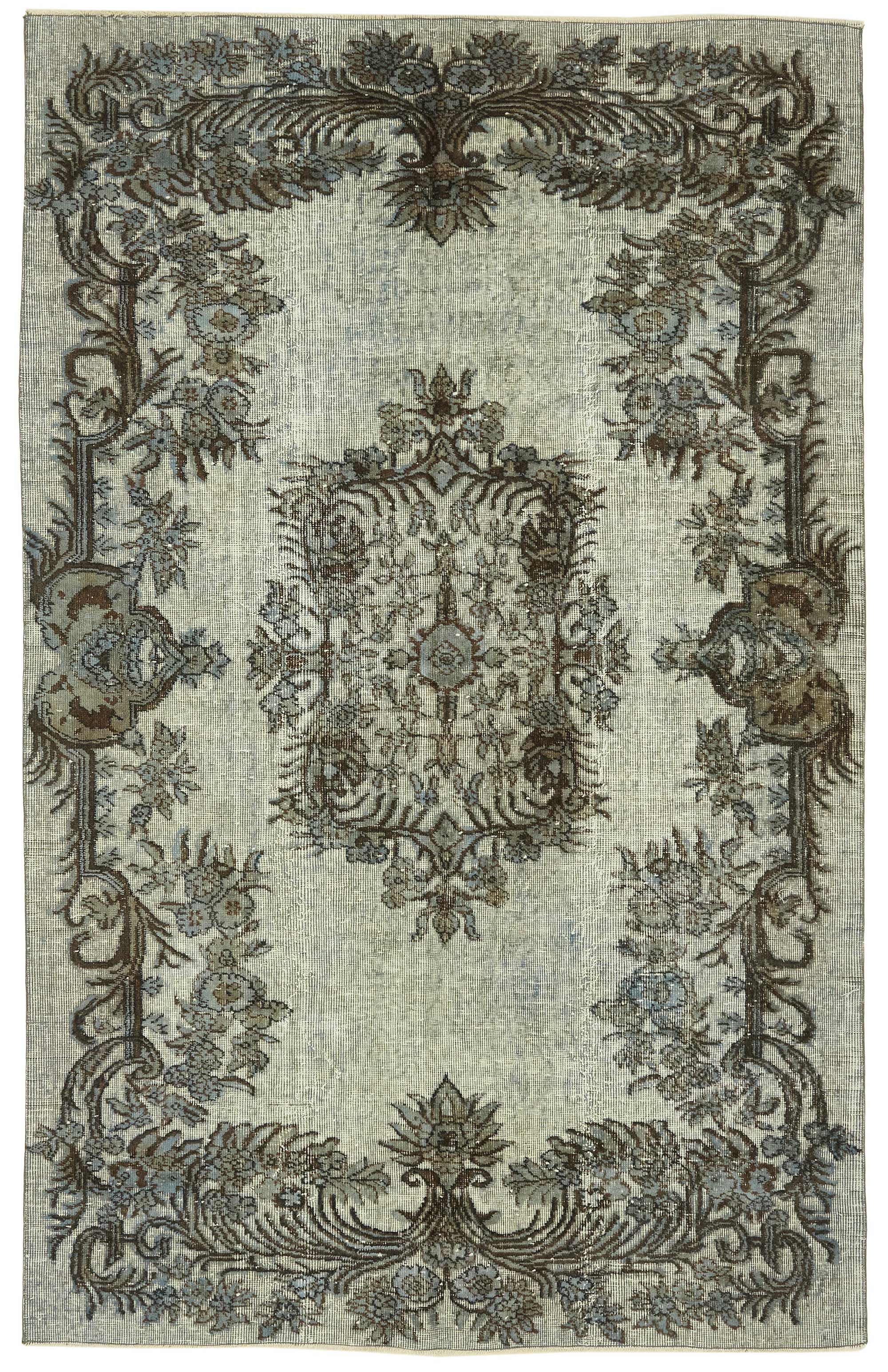 5x8 Vintage Hand-Carved Turkish Rug - 46953
