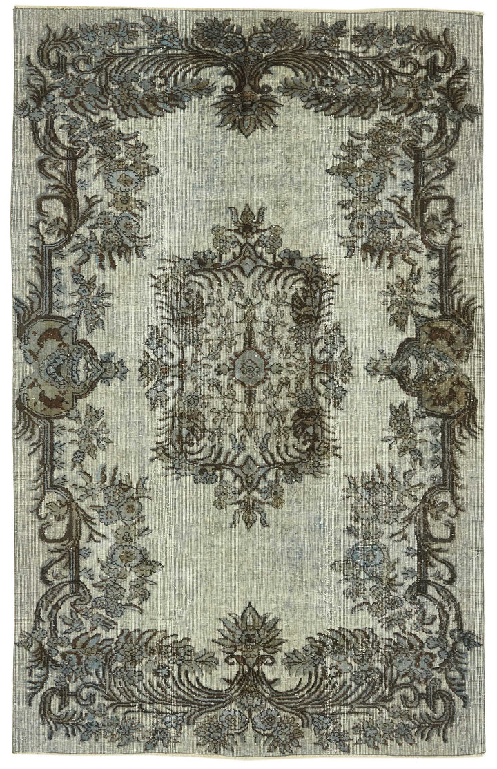 5x8 Vintage Hand-Carved Turkish Rug - 46953