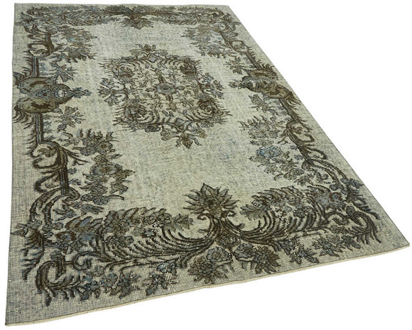 5x8 Vintage Hand-Carved Turkish Rug - 46953