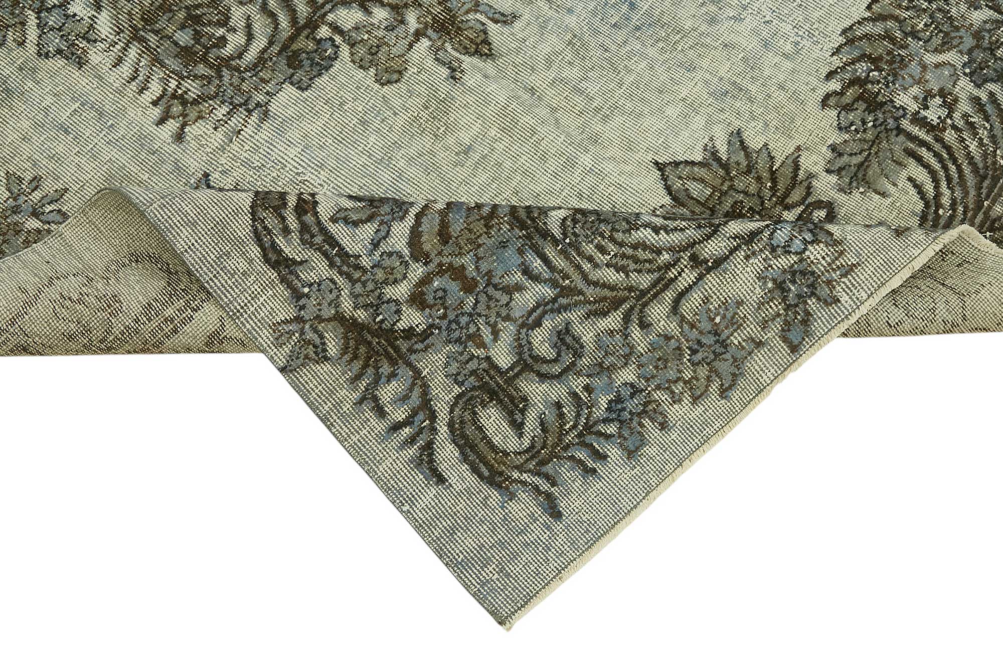 5x8 Vintage Hand-Carved Turkish Rug - 46953