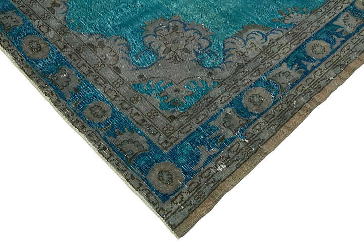 7x11 Vintage Hand-Carved Turkish Rug - 46955