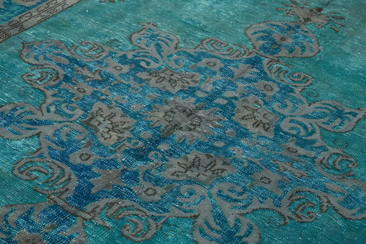 7x11 Vintage Hand-Carved Turkish Rug - 46955