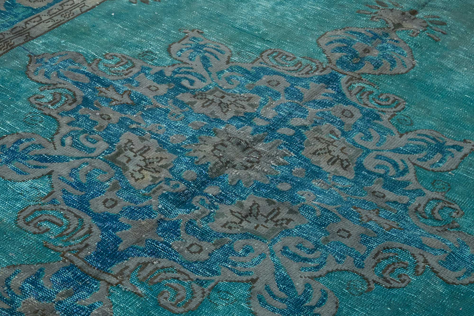 7x11 Vintage Hand-Carved Turkish Rug - 46955