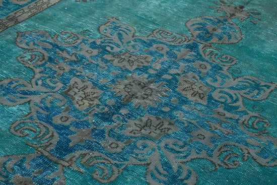 7x11 Vintage Hand-Carved Turkish Rug - 46955