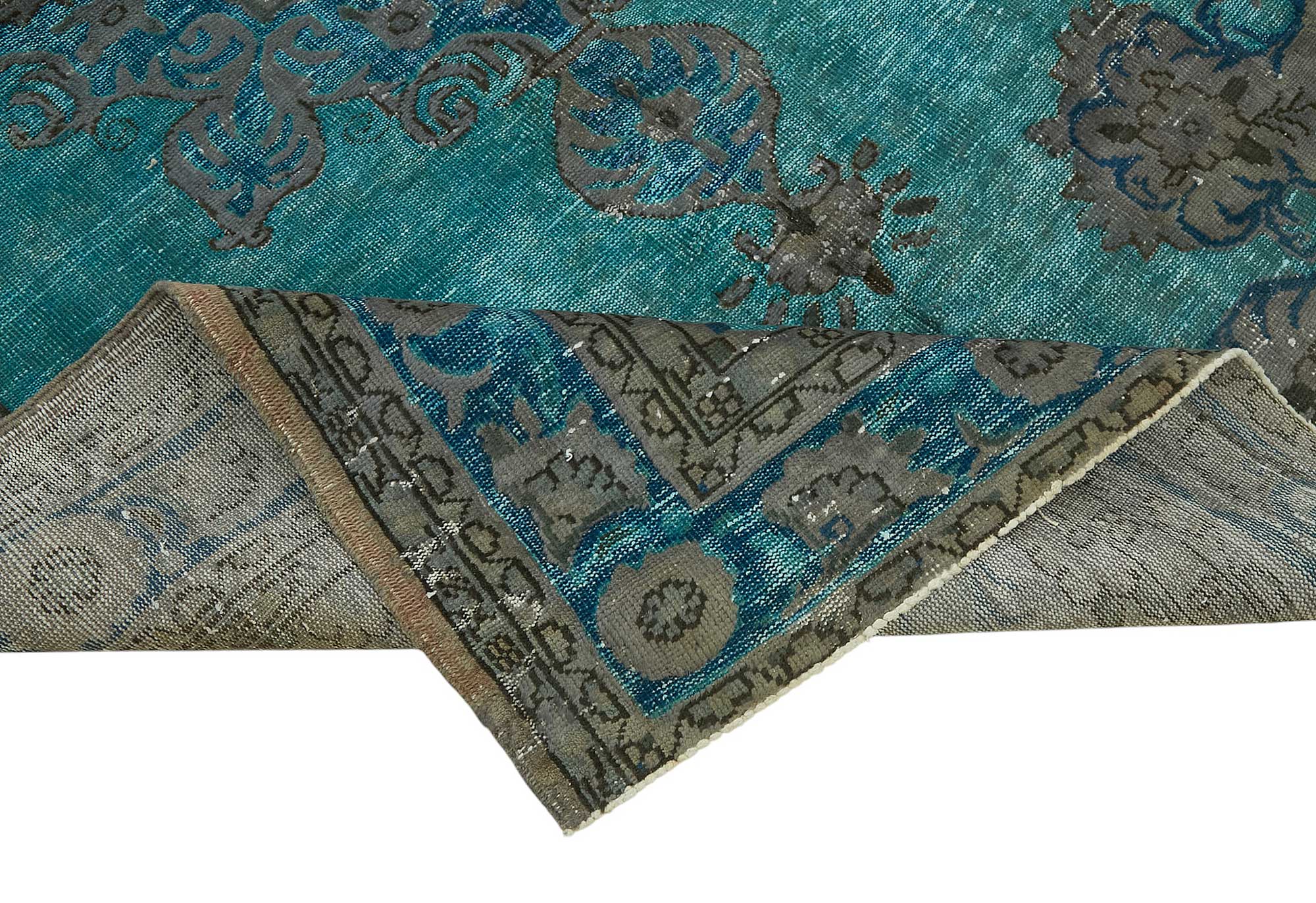 7x11 Vintage Hand-Carved Turkish Rug - 46955