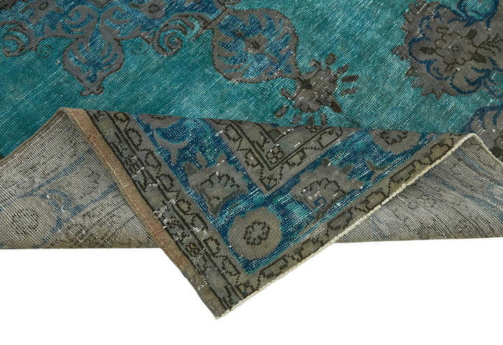 7x11 Vintage Hand-Carved Turkish Rug - 46955