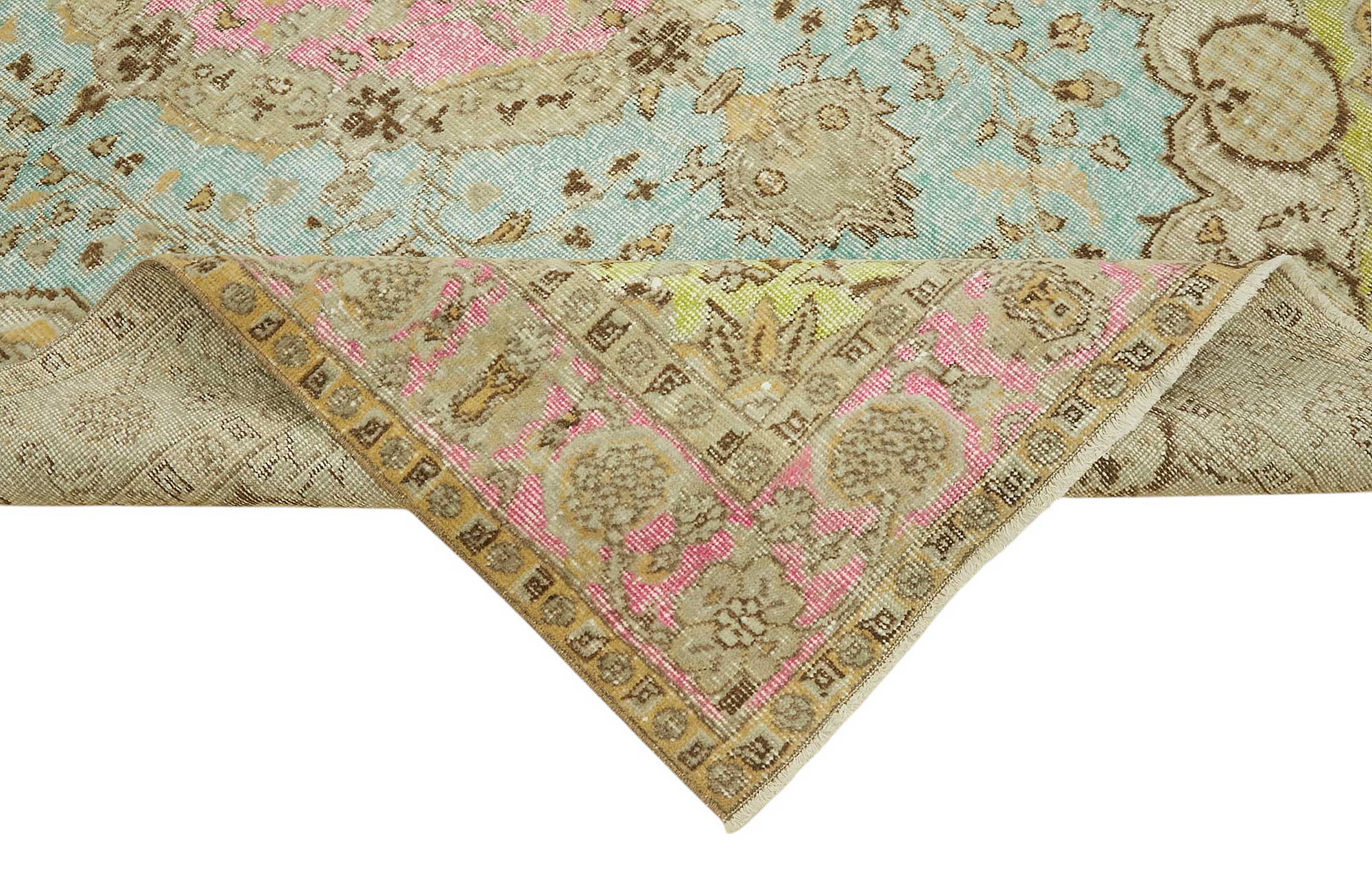 6x9 Vintage Hand-Carved Turkish Rug - 46958