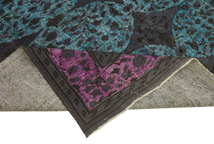 7x11 Vintage Hand-Carved Turkish Rug - 46961